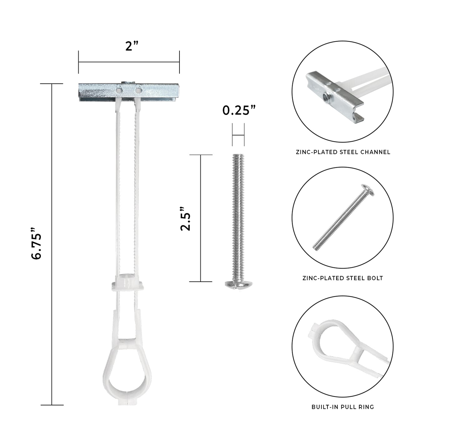 titan anchors 1/4-20 quick channel toggle anchor with bolt diagram