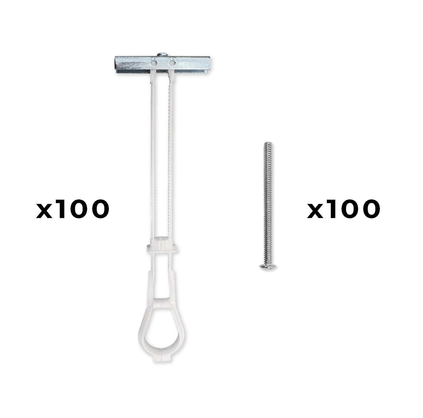 100-Pack 3/16"-24 Quick Channel Toggle Anchors with Bolts