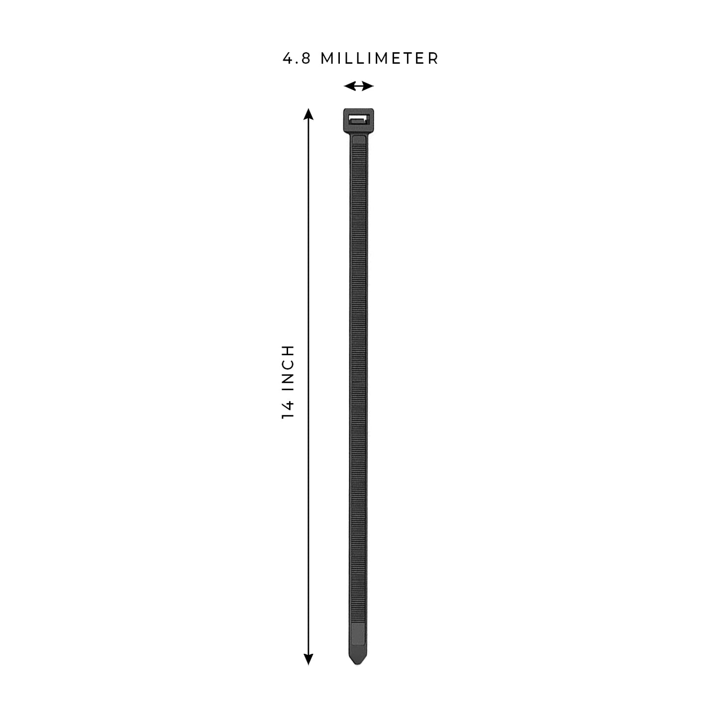 1000-Pack Premium 14-in. Black Nylon Zip Ties (60 Lbs. Tensile Strength / UV Resistant)