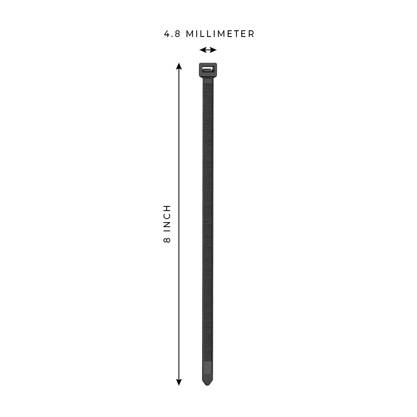 1000-Pack Premium 8-in. Black Nylon Zip Ties (60 Lbs. Tensile Strength / UV Resistant)