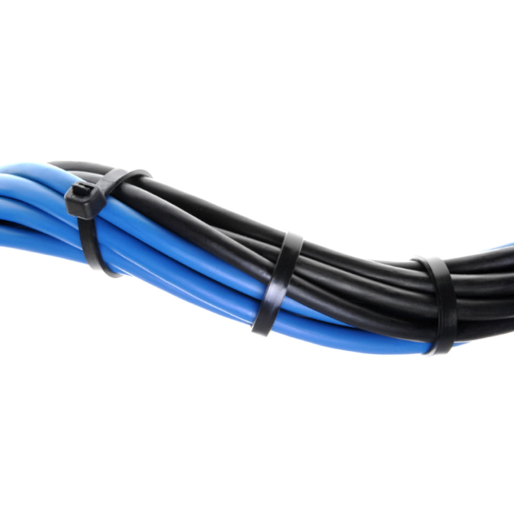 1000-Pack Premium 14-inch Black Nylon Zip Ties (60 Lbs. Tensile Strength / UV Resistant)