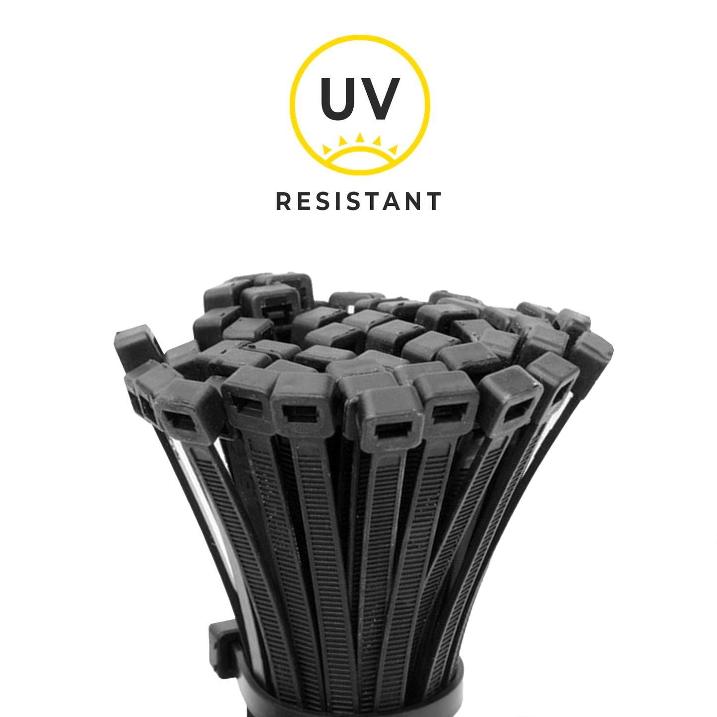 1000-Pack Premium 14-inch Black Nylon Zip Ties (60 Lbs. Tensile Strength / UV Resistant)