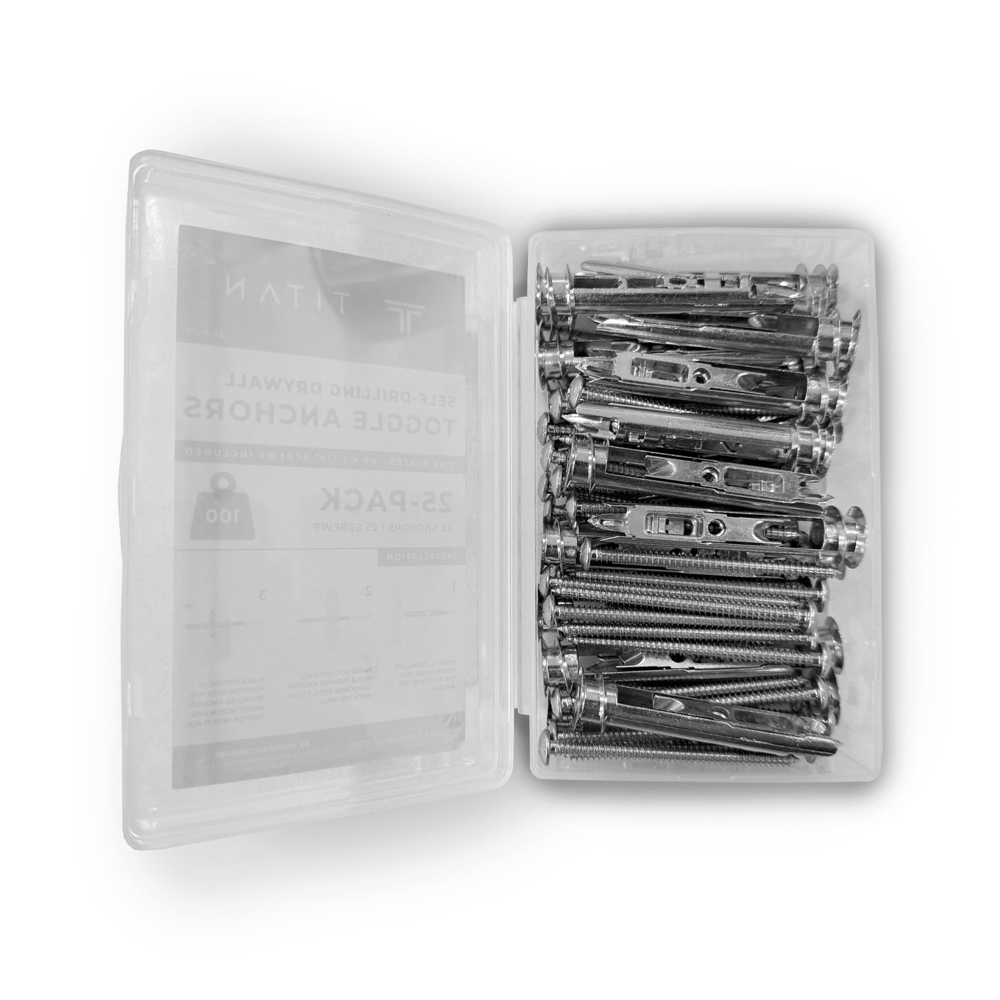 Self-Drilling Toggle Anchors with #8 x 2-1/2" Screws