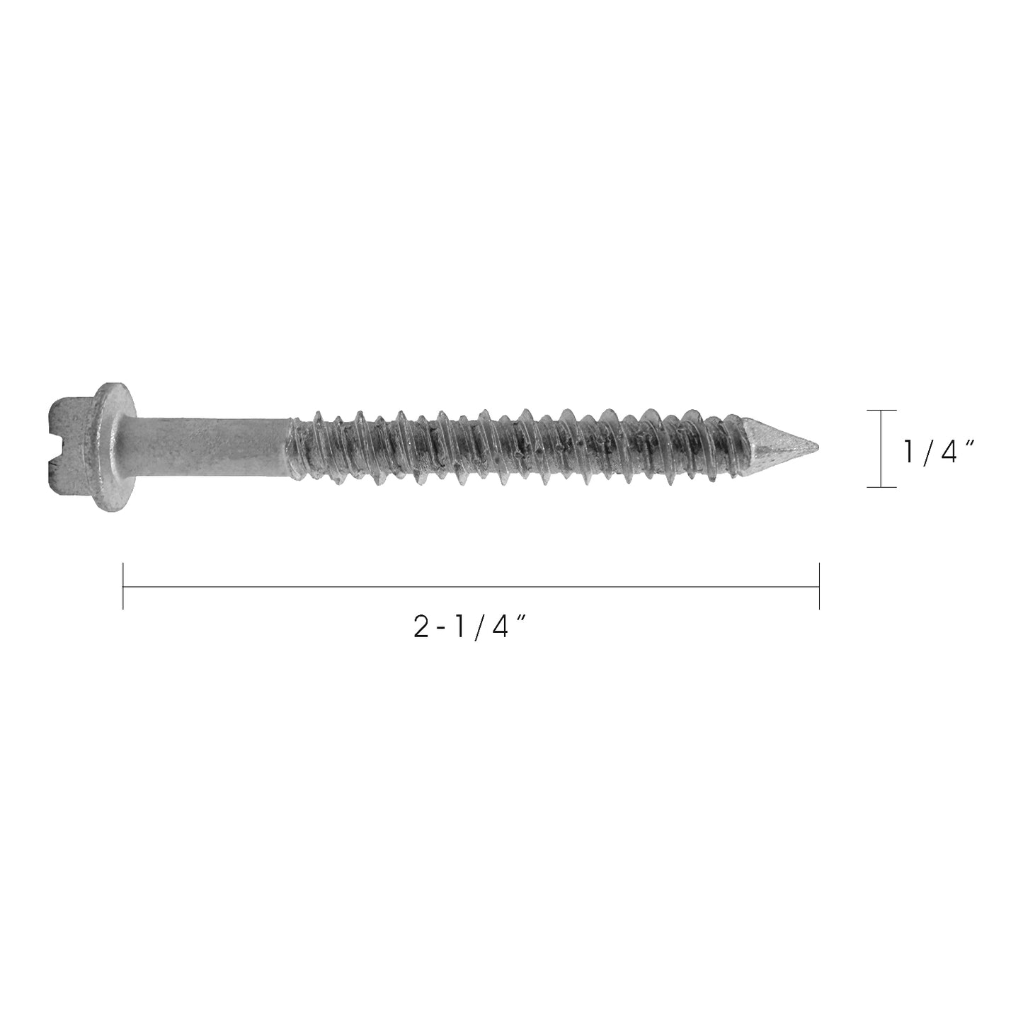 100-Pack 1/4-in. x 2-1/4-in. Stainless Steel Hex-Head Concrete Screws