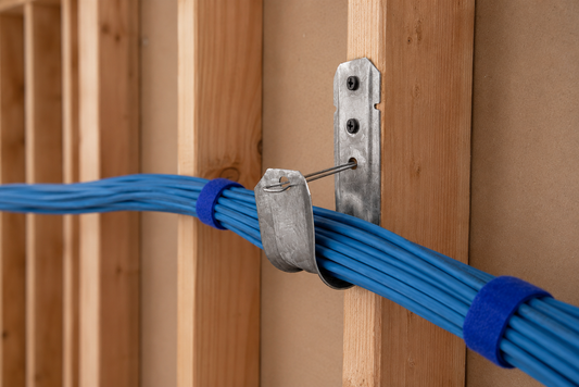 2-Inch J-Hooks with Retainer Clips for Heavy-Duty Cable Runs