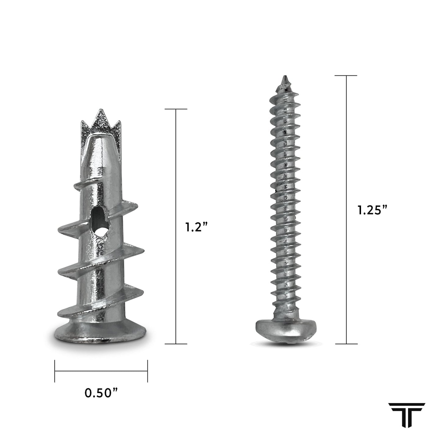 100-Pack Quick Self-Drilling Zinc Drywall Anchors with Screws Titan Anchors