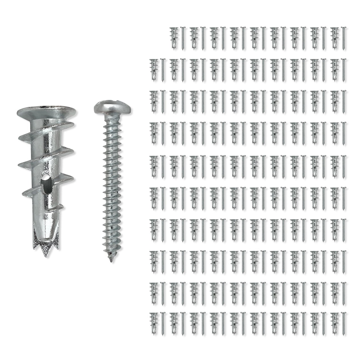 100-Pack Quick Self-Drilling Zinc Drywall Anchors with Screws Titan Anchors