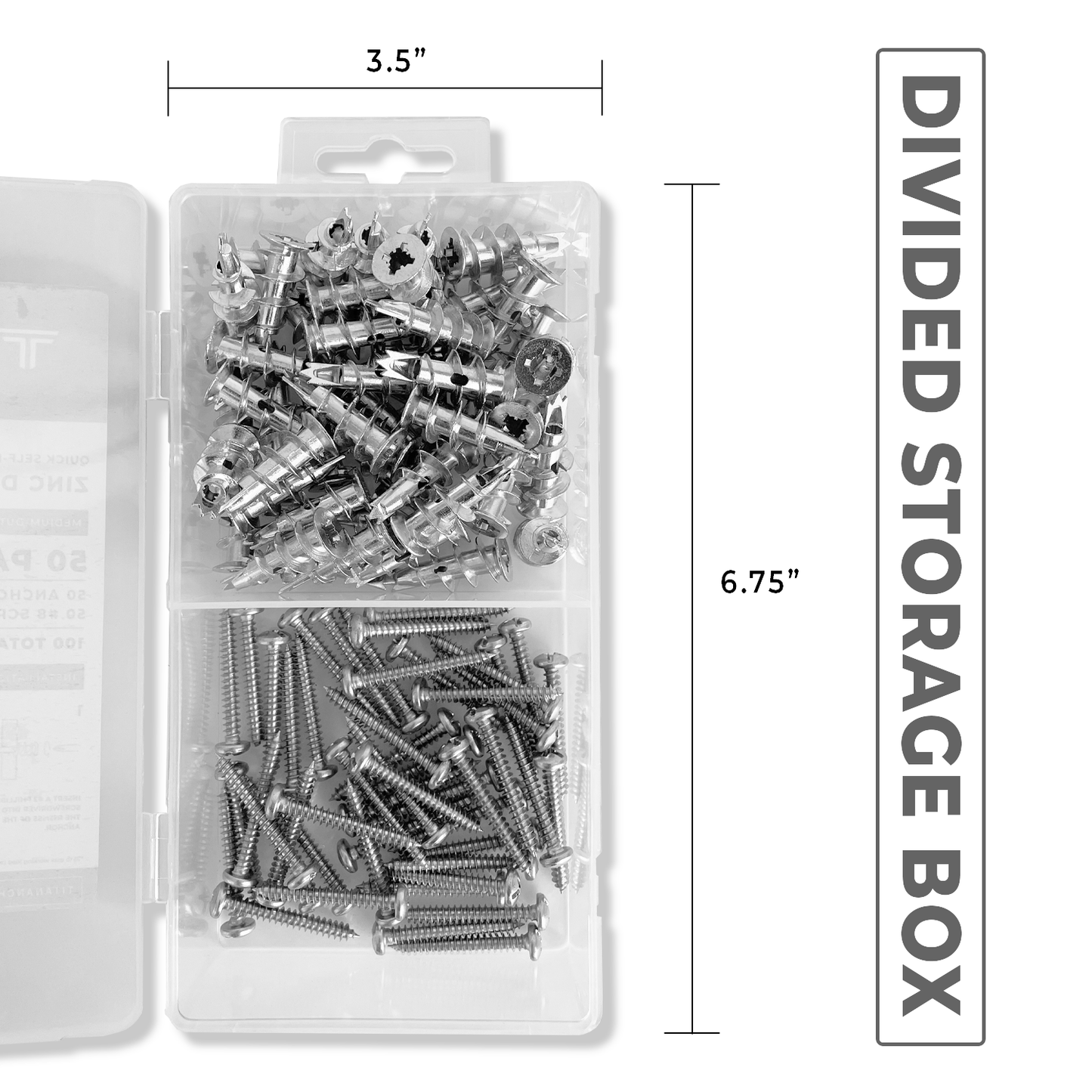 50-Pack Self-Drilling Zinc Drywall Anchors with Screws