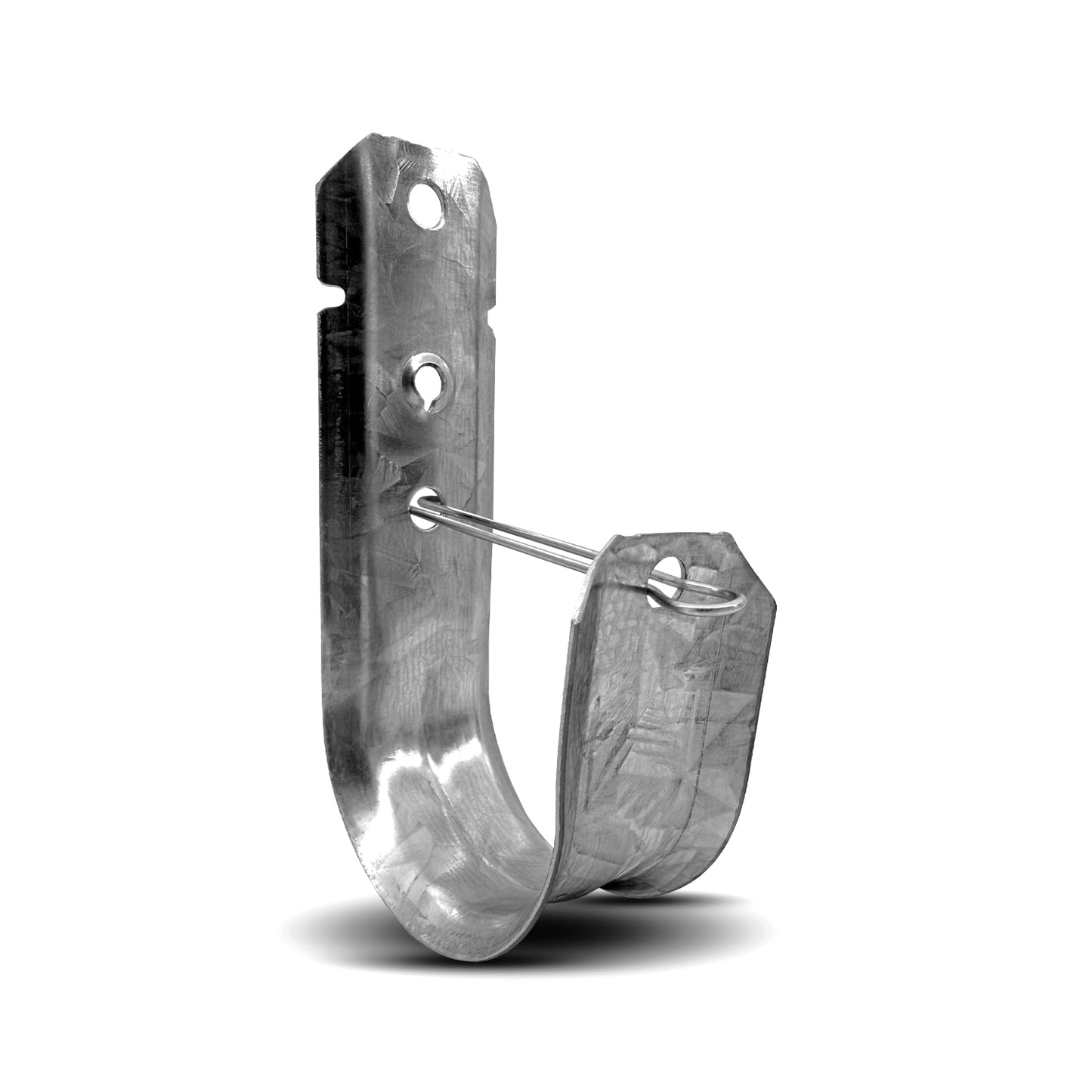 100-Pack 2" Wall Mount Galvanized Steel Cable J-Hooks with Retainer Clip