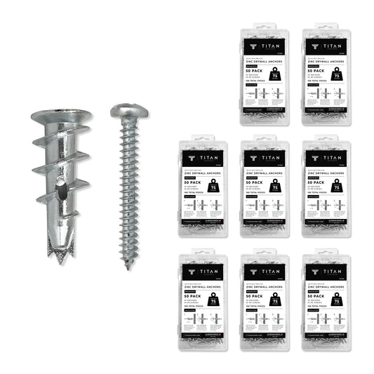 400-Pack Quick Self-Drilling Zinc Drywall Anchors with Screws