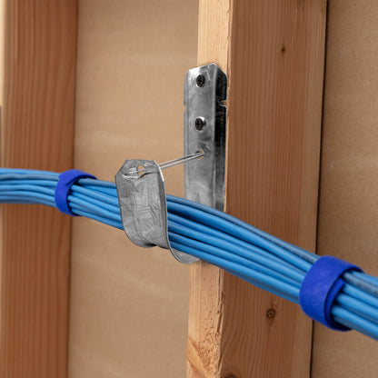 100-Pack 2-in. Wall Mount Galvanized Steel Cable J-Hooks with Retainer Clip