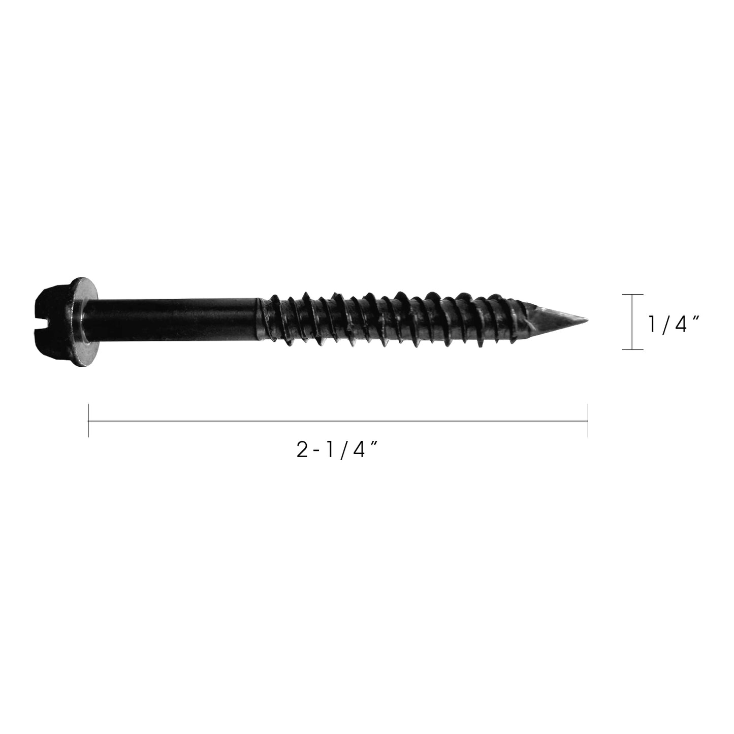 1/4-in. x 2-1/4-in. Black Ruspert Hex-Head Concrete Screw Anchors