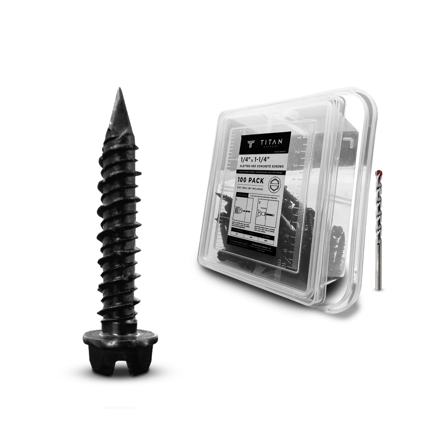 1/4-in. x 1-1/4-in. Black Ruspert Hex-Head Concrete Screw Anchors