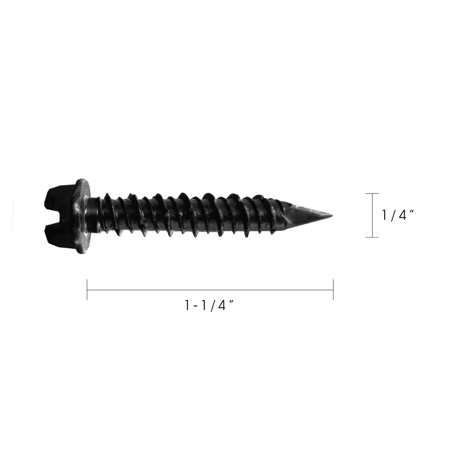 1/4-in. x 1-1/4-in. Black Ruspert Hex-Head Concrete Screw Anchors