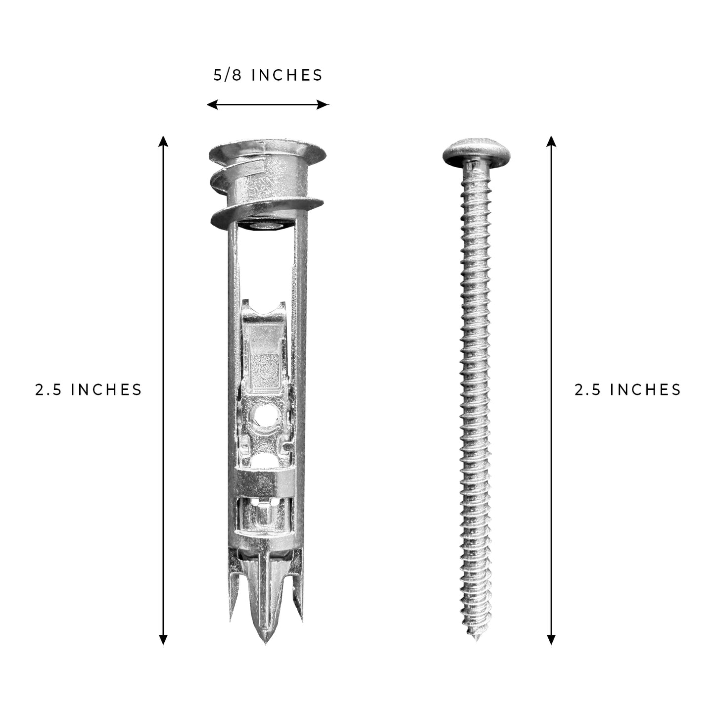 Self-Drilling Toggle Anchors with #8 x 2-1/2" Screws