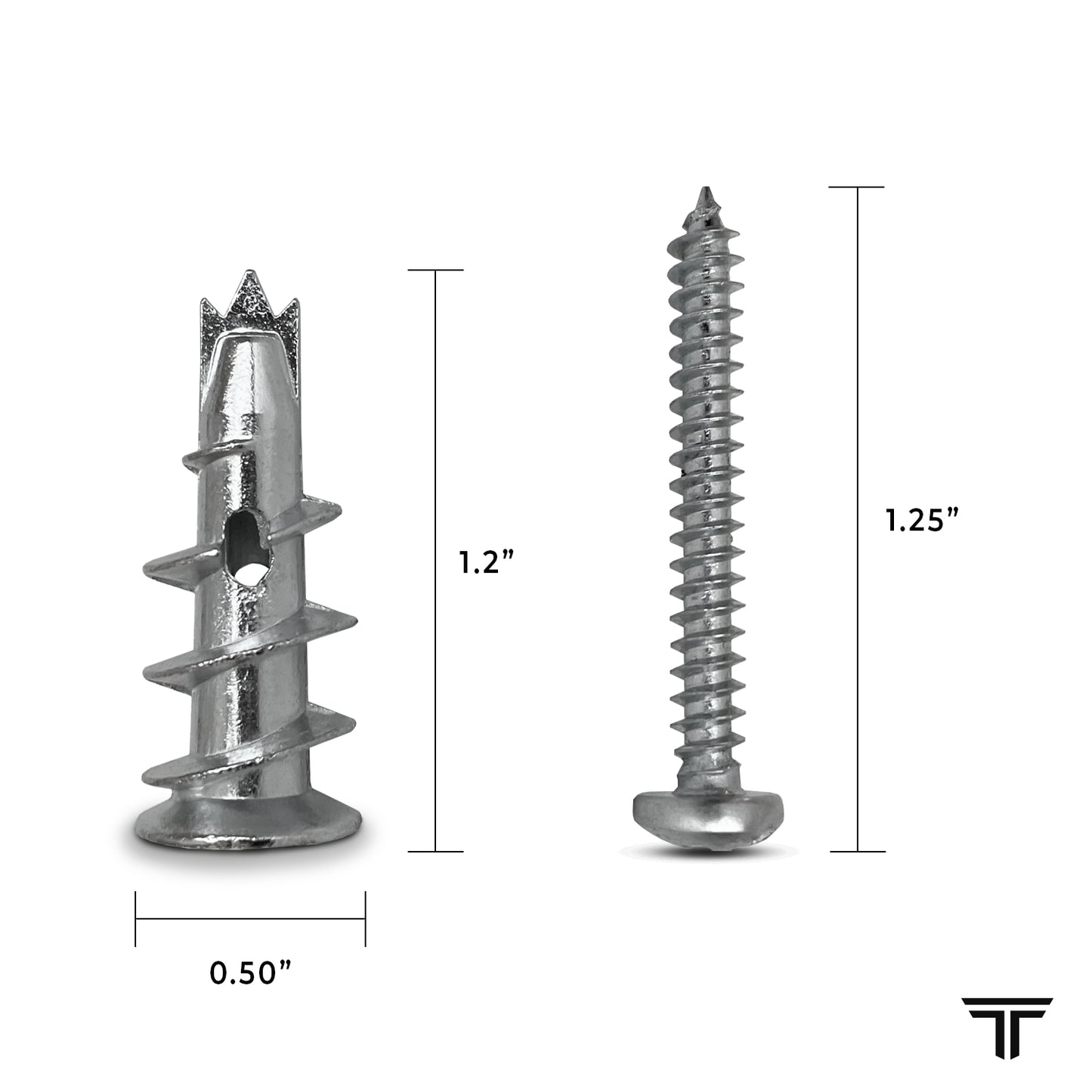 50-Pack Self-Drilling Zinc Drywall Anchors with Screws