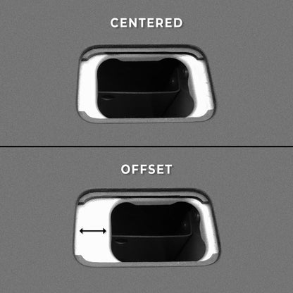 FORD F150 F250 F350 F450 STAKE POCKET POSITION COMPARISON BETWEEN CENTER AND OFFSET