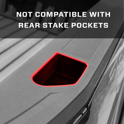 NOT COMPATIBLE WITH REAR STAKE POCKETS FOR CHEVY SILVERADO AND GMC SIERRA